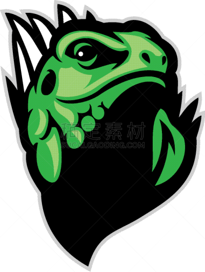 鬣蜥蜴,吉祥物,图像,巨大的,性格,尖的,有角的,捕猎行为,矢量,进攻