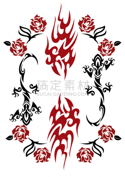 蜥蜴,火蝾螈,标签,式样,火蜥蜴,华丽的,部落艺术,从容态度,人种,生物