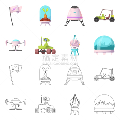 分离着色,太空,图标,火星,一个物体,太空交通工具,生物学,太空船,车轮,汽车