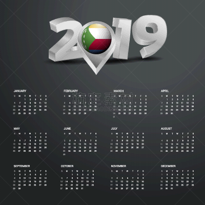 2019,模板,日历,字体,银色,新年,白昼,商务,com域名,非洲