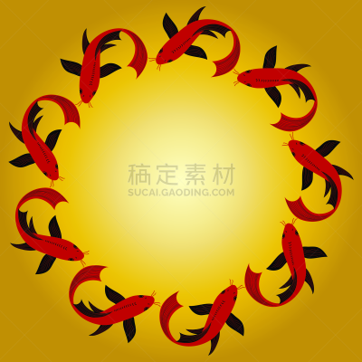 数字9,边框,锦鲤,矢量,贺卡,请柬,背景,繁荣