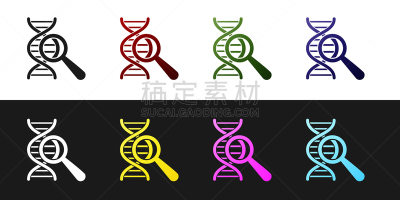 遗传研究,分离着色,计算机图标,黑色背景,生物学,健康保健,螺线,生物化学,搜寻,布置