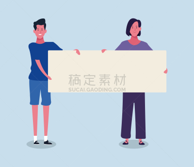 女人,卡通,男人,空白的,布告,商务,空的,自由,扬声器,模板