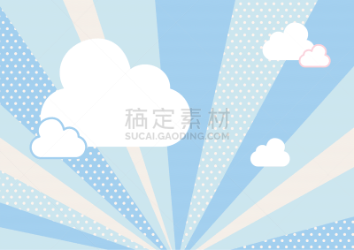 矢量,绘画插图,云,图像,蓝色背景,平衡折角灯,可爱的,清新,多样,简单