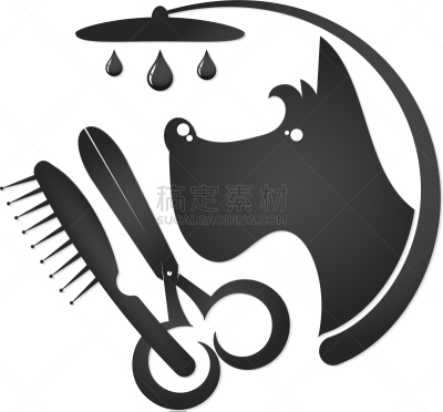 狗,理毛行为,宠物,梗犬,约克郡,头发,发刷,动物,品牌名称,矢量