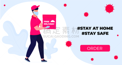 日冕形病毒,安全的,网页,保护工作服,瘟疫,食品,设备用品,递送,运送,设计
