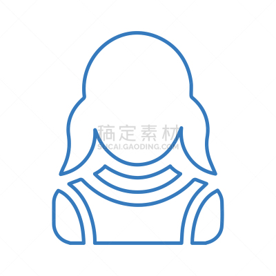 轮廓,女生,儿童,头像,线图标,可爱的,一个人,女人,童年