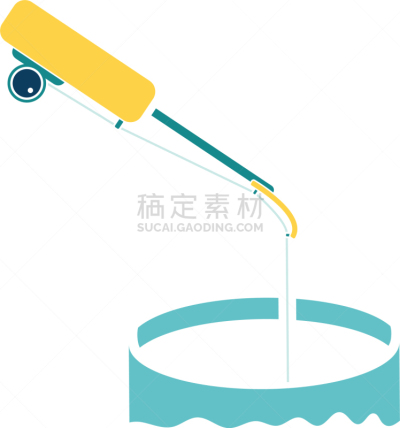 冬天,图标,钓具,分离着色,可爱的,洞,池塘,漏字板,钓鱼,收集