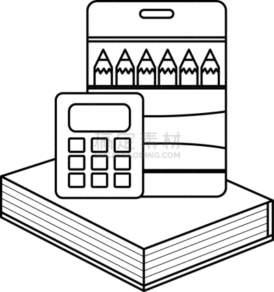 铅笔,教科书,图书馆,书店,纸,柔和,分离着色,书,教育,打包