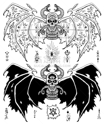 魔鬼,标志,神圣几何学,平衡,海豚,几何学,设计