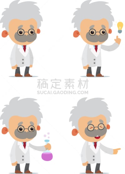科学家,动画片,理论设计标签,男人,技术,知识,矢量,笑,教育
