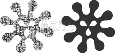 抽象拼贴画,数字,条形码,变形虫,式样,不卫生的,生病,愤怒