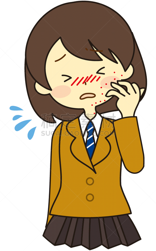 枯草热,女孩,皮炎,仅日本人,医疗流程,儿童,病毒,日本人,蜂箱,半身像