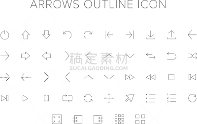 线条,图标集,圆形,轮廓,白色,图像,矢量,极简构图,收集,重复