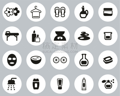 扁平化设计,spa美容,计算机图标,圆形,黑白图片,巨大的,横截面,背景分离,药