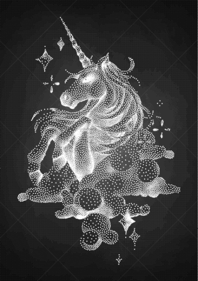 独角兽,插画,分离着色,可爱的,高雅,飘然,概念,幻想,爱