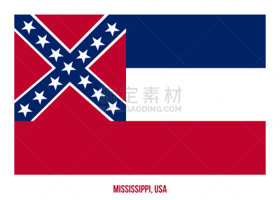 美国州旗,绘画插图,密西西比,美国,白色背景,矢量,亚利桑那州州旗,阿拉巴马州旗,田纳西州旗,阿肯色州州旗