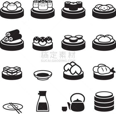 点心,计算机图标,日本食品,分离着色,商务,传统,食品,膳食,收集