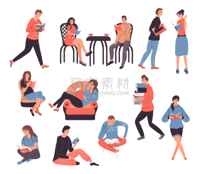 人,知识,可爱的,图书馆,女人,读书,收集,坐,休闲,爱