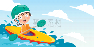 皮船,动画片,运动,极限运动,小的,儿童,童年,河流,户外,业余爱好