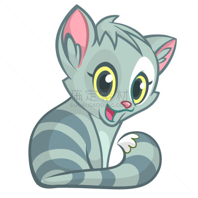幽默,卡通,可爱的,矢量,绘画插图,猫,曼彻堪猫,沙尔特勒猫,从容态度,坐