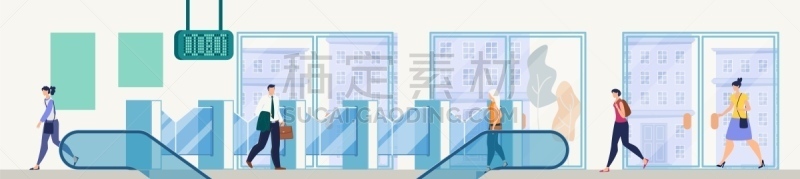 建筑物门,矢量,地铁站,湍急的,商务,有序,健康保健,迅速,电动扶梯,交通方式