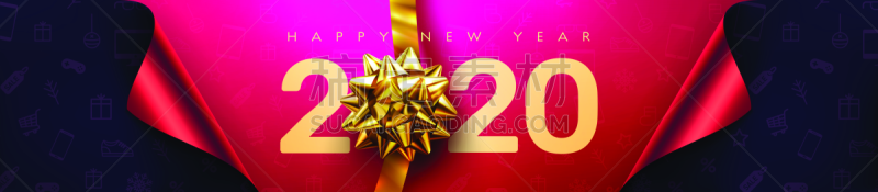 2020,模板,矢量,市场营销,新年前夕,改变,零售,开