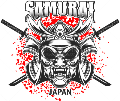 横越,模板,日本武士,东方人,金属,古老的,传统,复古