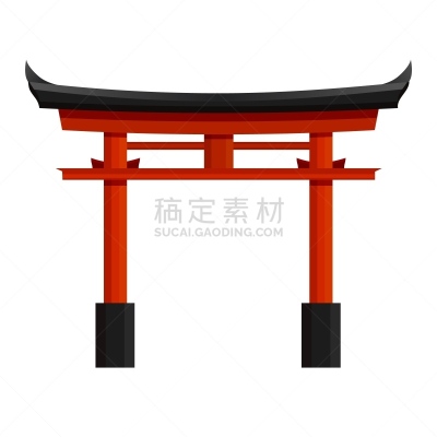传统,鸟居,绘画插图,日本,红色,矢量,拱门,插画,柱子,安全