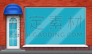exterior shop facade with big glass showcase