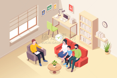 家庭,儿童,矢量,沙发,女人,绘画插图,人,男人,关系紧张