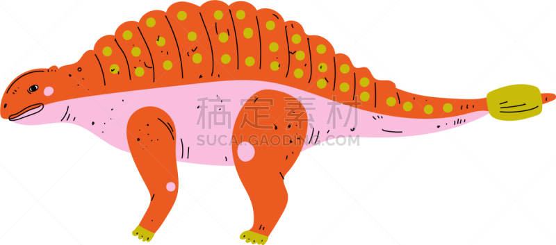 可爱的,恐龙,甲龙,史前时代,色彩鲜艳,野生动物,侏罗纪,动物,装饰物,爬行纲