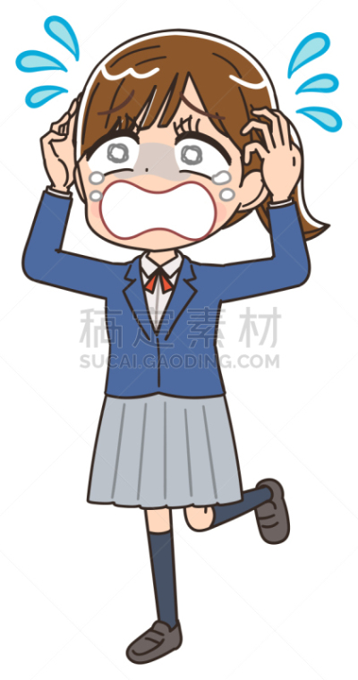 彩色运动茄克,女人,制服,女生,高处,表现消极,眼泪,青年女人,女高中生,儿童