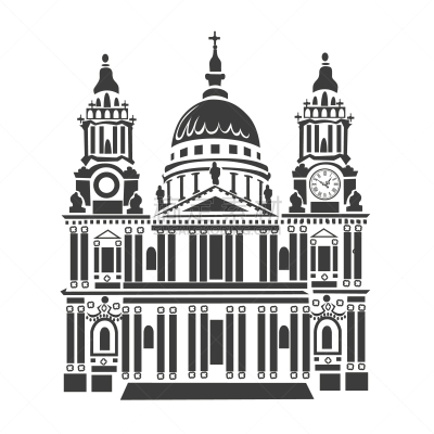 圣保罗市,伦敦,分离着色,图像,英格兰,矢量,街道