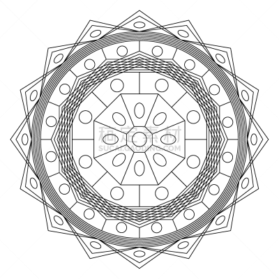圆形,式样,曼荼罗,人体,图画书页,华丽的,装饰品,高雅,东方人