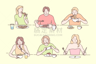 食品,人,概念,与众不同,茶,空的,蛋糕,米,果汁,女人