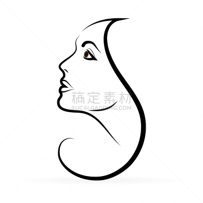 计算机图标,人的脸部,长发,矢量,绘画插图,剪影,女人,女性,剪影