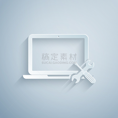 纸,笔记本电脑,螺丝刀,扳手,横截面,图标,商务,折纸工艺,专业人员,计算机