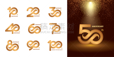 周年纪念,品牌名称,数字10,数字80,商务,请柬,事件,数字60,过去,背景分离