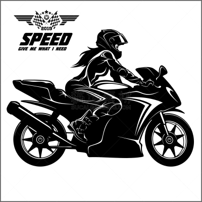 女人,小型摩托车,单色调,分离着色,人,迅速,图像,自然美
