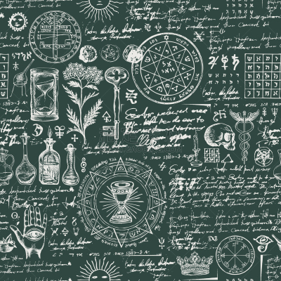 抽象,草图,四方连续纹样,信函,科学,手稿,中世纪时代,纸,式样,古老的
