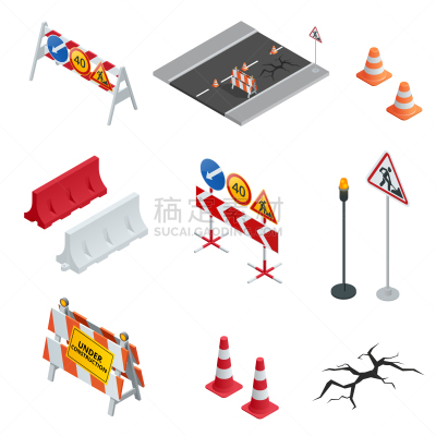 路,建筑工地,交通标志,平坦的,沥青,安全的,交通,图像,建筑业,修理