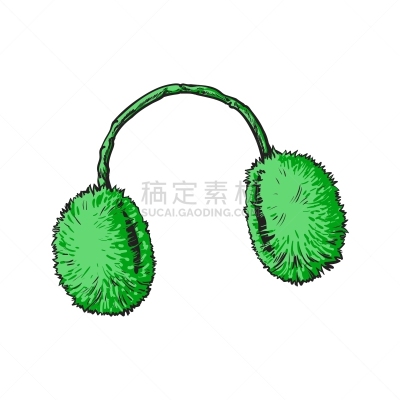 绿色,消声器,动物耳朵,毛皮,色彩鲜艳,动物毛,分离着色,可爱的,传统,季节