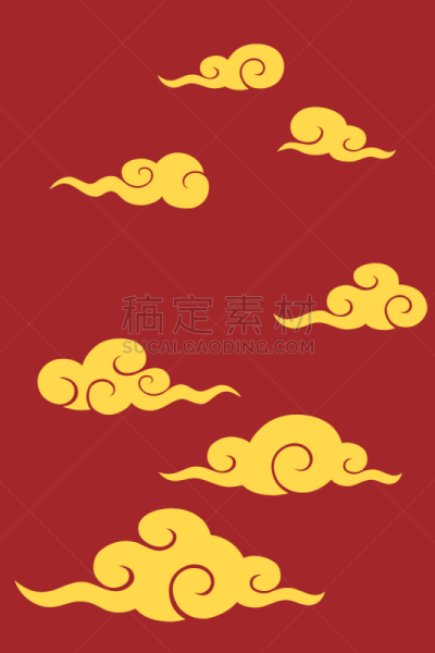 黄金,云景,春节,背景,新年,亚洲,黄色,红色,符号,平坦的