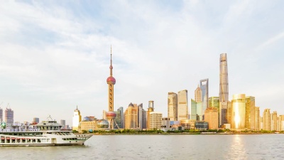 上海浦东陆家嘴的延时摄影