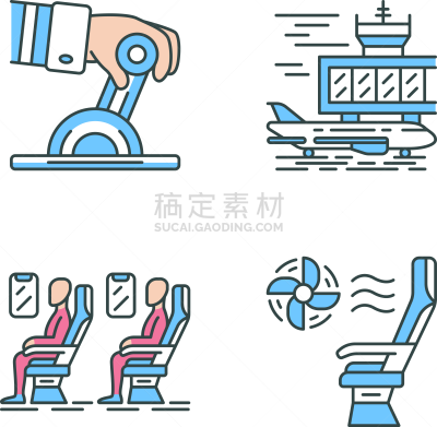 计算机图标,彩色图片,旅途,有序,背景分离,客舱,舒服,个人卫生用品,飞机,品牌名称