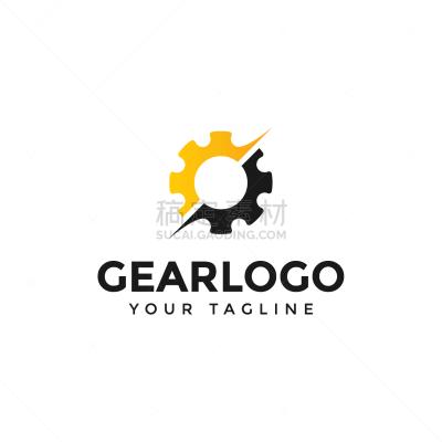 abstract mechanical gear logo design template