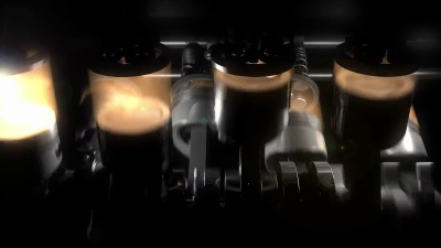 V8发动机内部工作的动画。