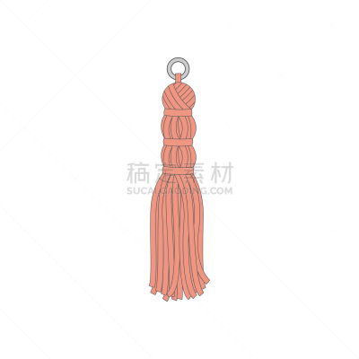 橙色,穗,分离着色,白色背景,绳子,窗帘,一个物体,背景分离,纺织品,长的