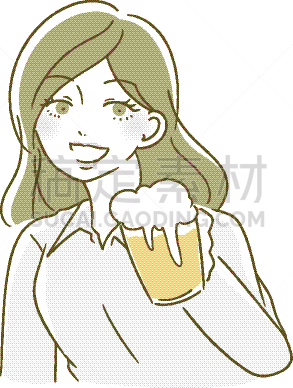 矢量,绘画插图,啤酒,女人,饮料,含酒精饮料,垂直画幅,陶质啤酒杯,图像,干杯